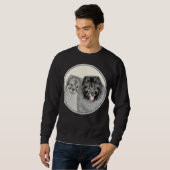 Keeshond Graphics Keeshond Mom and Son スウェットシャツ (正面フル)