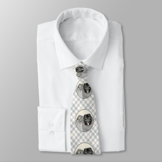 Keeshond Graphics Keeshond Mom and Son ネクタイ (タイ)