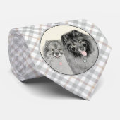 Keeshond Graphics Keeshond Mom and Son ネクタイ (ロール)