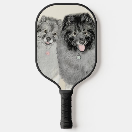 Keeshond Graphics Keeshond Mom and Son ピックルボールラケット (正面)
