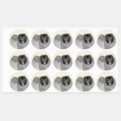 Keeshond Graphics Keeshond Mom and Son ラベル (シート)
