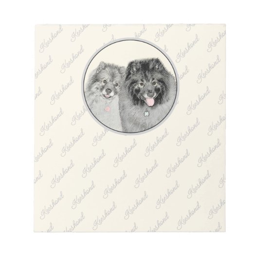 Keeshond Graphics Keeshond Mom and Son Notepad ノートパッド (正面)