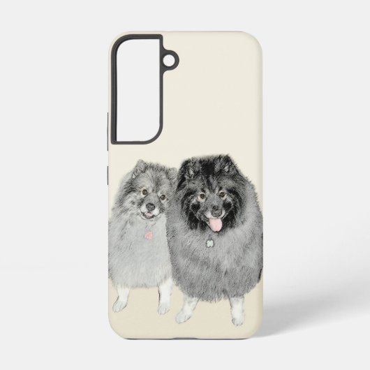 Keeshond Graphics Keeshond Mom and Son Samsung Galaxyケース (裏面)