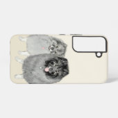 Keeshond Graphics Keeshond Mom and Son Samsung Galaxyケース (裏面横)