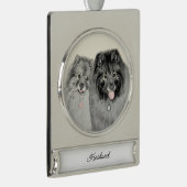 Keeshond Graphics Keeshond Mom and Son Silver Plat シルバープレートバナーオーナメント (右)