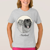 Keeshond Graphics Keeshond Mom and Son Tシャツ (正面)