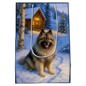 Keeshond Holiday  ミディアムペーパーバッグ (裏面)