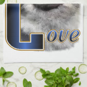 Keeshond LOVE Gives キッチンタオル (折り畳み)