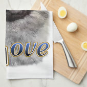 Keeshond LOVE Gives キッチンタオル (四つ折り)