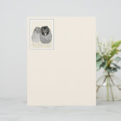 Keeshond Mom and Son's -絵画オリジナルドッグアート (スタンド正面)