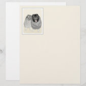 Keeshond Mom and Son's -絵画オリジナルドッグアート (正面/裏面)