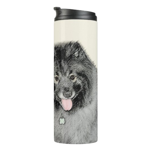 Keeshond Mom and Son's -絵画オリジナルドッグアート タンブラー (回転右)