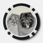 Keeshond Mom and Son's -絵画オリジナルドッグアート ポーカーチップ (裏面)