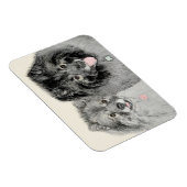 Keeshond Mom and Son's -絵画オリジナルドッグアート マグネット (右側)