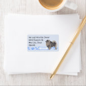 Keeshond on Blue Gingham ラベル (インサイチュ)