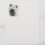 Keeshond Puppy Drawing - Cute Original Dog Art (正面)