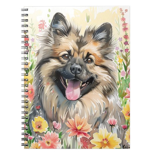Keeshond Watercolor Journal ノートブック (正面)