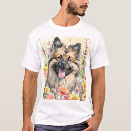 Keeshond Watercolor Men's T-Shirt Tシャツ