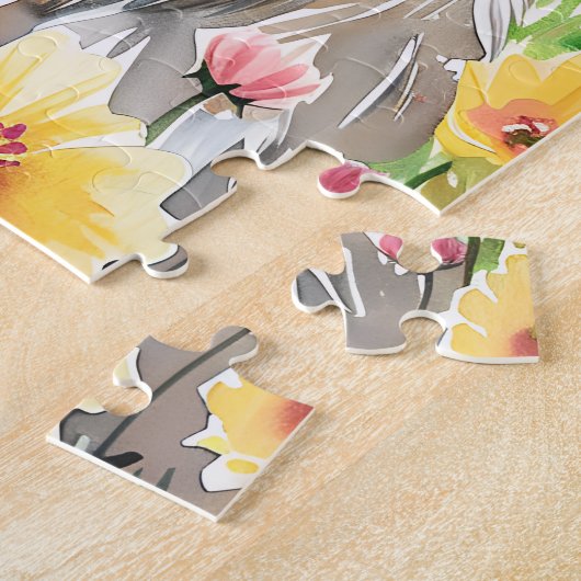 Keeshond Watercolor Puzzle ジグソーパズル (側面)