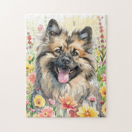 Keeshond Watercolor Puzzle ジグソーパズル
