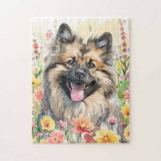 Keeshond Watercolor Puzzle ジグソーパズル (縦)