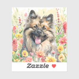 Keeshond Watercolor Sticker シール
