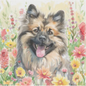 Keeshond Watercolor Sticker シール (正面)