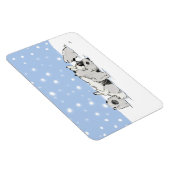 Keesie Snow Dogs - Happy Keesond with Puppies マグネット (右側)