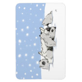 Keesie Snow Dogs - Happy Keesond with Puppies マグネット (縦)