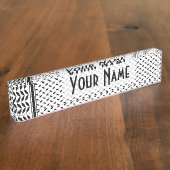 Keffiyeh Symbol of Palestine Resistance Pattern デスクネームプレート (側面)