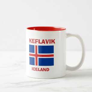 Keflavikのアイスランド空港KEFコードマグ ツートーンマグカップ