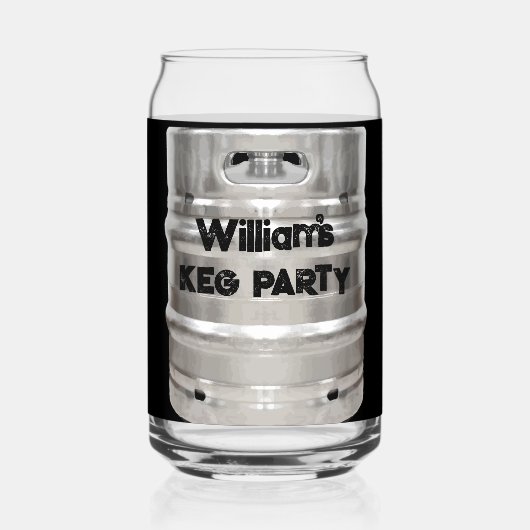 Kegパーティーおもしろい缶形状ドリンクガラス ガラス缶 (正面)