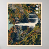 Kegon falls 華厳の滝 Tochigi 栃木 Nikko 日光 Kouyou 紅葉 ポスター (正面)