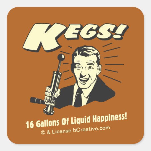 Kegs: 16ガロンの液体の幸福 スクエアシール (正面)