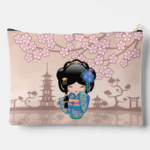 KEIKO KOKESHI人形 – 青い着物芸者ガール アクセサリーポーチ (裏面)