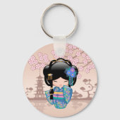 KEIKO KOKESHI人形 – 青い着物芸者ガール キーホルダー (裏面)