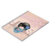 KEIKO KOKESHI人形 – 青い着物芸者ガール ノートブック (左側)