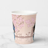 KEIKO KOKESHI人形 – 青い着物芸者ガール 紙コップ (右)