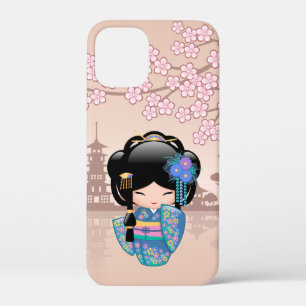 KEIKO KOKESHI人形 – 青い着物芸者ガール iPhone 12 MINI ケース