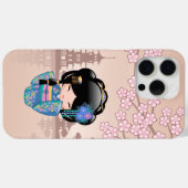 KEIKO KOKESHI人形 – 青い着物芸者ガール Case-Mate iPhoneケース (裏面 (横))