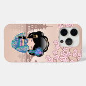 KEIKO KOKESHI人形 – 青い着物芸者ガール Case-Mate iPhoneケース (裏面 (横))