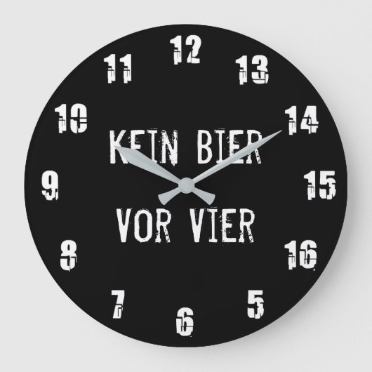 Kein Bier Vor Vier ラージ壁時計 (正面)