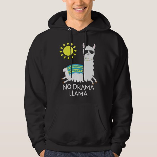 Kein Drama Lama Alpaca Happy Freedom Llama Sunglas パーカ (正面)