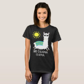 Kein Drama Lama Alpaca Happy Freedom Llama Sunglas Tシャツ (正面フル)