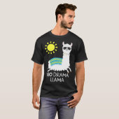 Kein Drama Lama Alpaca Happy Freedom Llama Sunglas Tシャツ (正面フル)