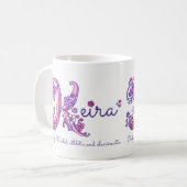 Keiraの女の子はKのモノグラムのハートのマグの意味を示します コーヒーマグカップ (正面左)