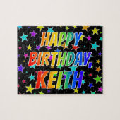 「KEITH」名、おもしろい「ハッピーバースデー」 ジグソーパズル (横)