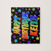 「KEITH」名、おもしろい「ハッピーバースデー」 ジグソーパズル (縦)