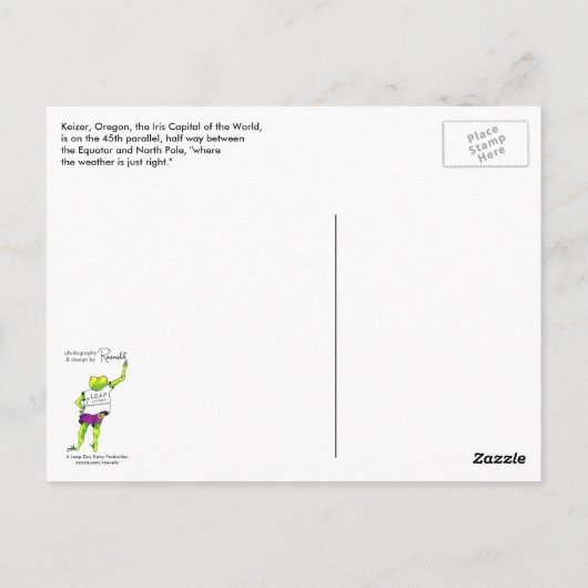 Keizer Oregon Iris Capital 45th Parallel ポストカード (裏面)