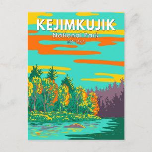 Kejimkujik国立公園スティルブルックカナダレトロ ポストカード